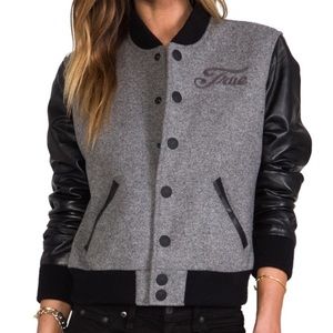 True Religion leather and wool jacket nwot